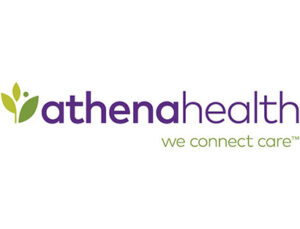 athena health logo with slogan we connect care